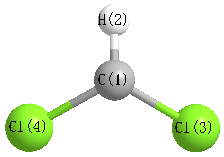 picture of dichloromethyl radical state 1 conformation 1