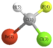 picture of fluorochlorobromomethane state 1 conformation 1