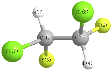 picture of 1,2-dichloro-1,2-difluoroethane RR state 1 conformation 1