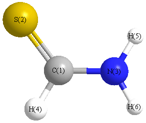 picture of thioformamide state 1 conformation 1