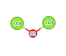 picture of Dichlorine monoxide state 1 conformation 1