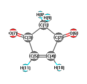 picture of 4-Cyclopentene-1,3-dione state 1 conformation 1