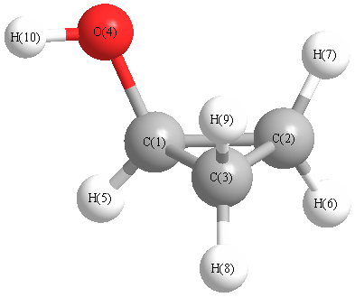 picture of Cyclopropanol state 1 conformation 1