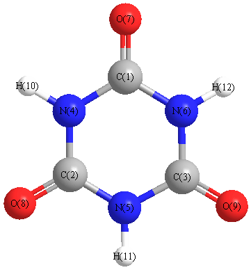picture of cyanuric acid state 1 conformation 1