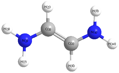 picture of diaminoethylene state 1 conformation 1