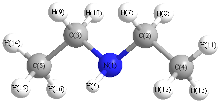 picture of diethylamine state 1 conformation 1