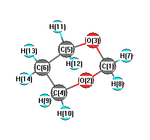 picture of 1,3-Dioxane state 1 conformation 1