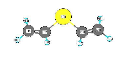 picture of Divinyl sulfide state 1 conformation 1
