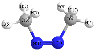 picture of (Z)-1,2-Dimethyldiazene state 1 conformation 1