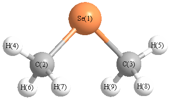 picture of dimethylselenide state 1 conformation 1
