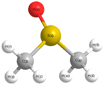 picture of Dimethyl sulfoxide state 1 conformation 1