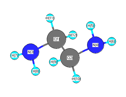 picture of Ethylenediamine state 1 conformation 1