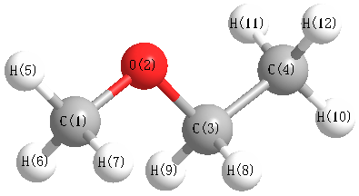 picture of Ethane, methoxy- state 1 conformation 1