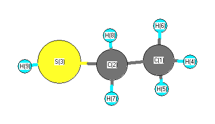 picture of ethanethiol state 1 conformation 1