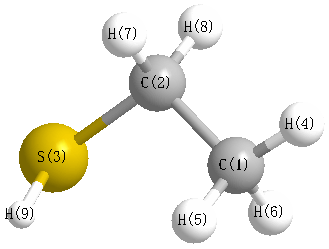 picture of ethanethiol state 1 conformation 2