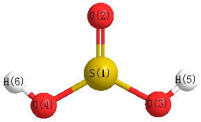 picture of Sulfurous acid state 1 conformation 1