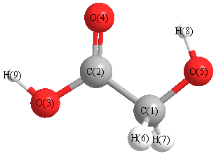 picture of Hydroxyacetic acid state 1 conformation 1