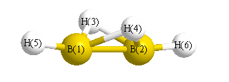picture of Diborane(4) C2V state 1 conformation 1