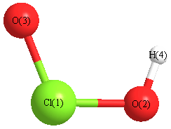 picture of Chlorous acid state 1 conformation 2