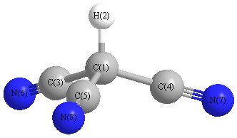 picture of tricyanomethane state 1 conformation 1