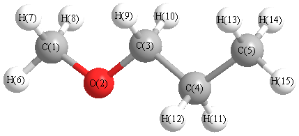 picture of Methyl propyl ether state 1 conformation 1