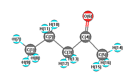 picture of 2-Pentanone state 1 conformation 1