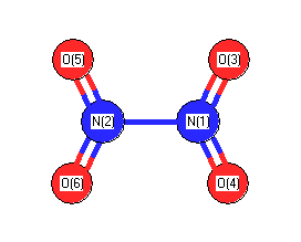 picture of Dinitrogen tetroxide state 1 conformation 1