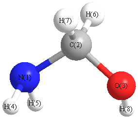 picture of aminomethanol state 1 conformation 1