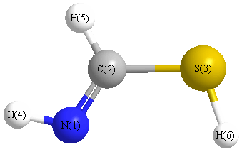 picture of Methanimidothioic acid state 1 conformation 1
