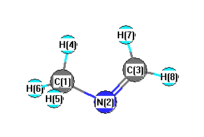picture of N-methylmethanimine state 1 conformation 1