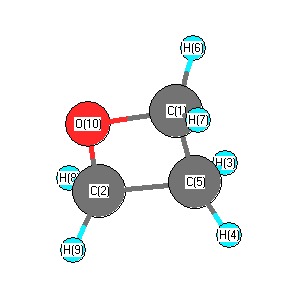 picture of Oxetane state 1 conformation 1