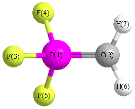 picture of phosphorane, trifluoromethylene- state 1 conformation 1