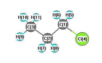 picture of Propane, 1-chloro- state 1 conformation 1