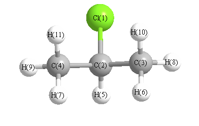 picture of Propane, 2-chloro- state 1 conformation 1