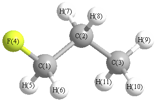 picture of 1-Fluoropropane state 1 conformation 1