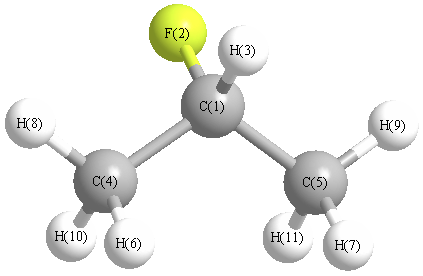 picture of 2-Fluoropropane state 1 conformation 1