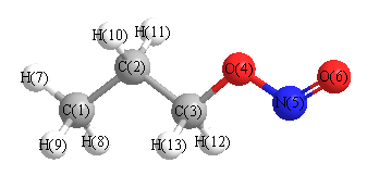 picture of Propyl nitrite state 1 conformation 1