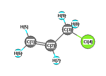 picture of 1-Propene, 3-chloro- state 1 conformation 1
