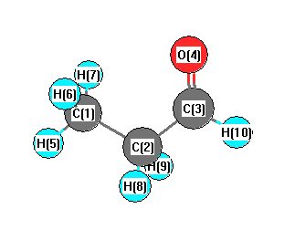 picture of Propanal state 1 conformation 1