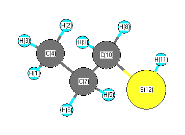 picture of 1-Propanethiol state 1 conformation 1