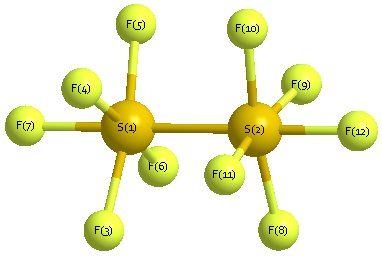 picture of disulphur decafluoride state 1 conformation 1