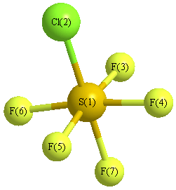 picture of sulfur chloropentafluoride state 1 conformation 1