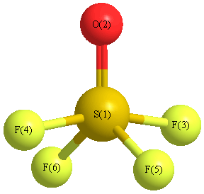 picture of Sulfur tetrafluoride oxide state 1 conformation 1