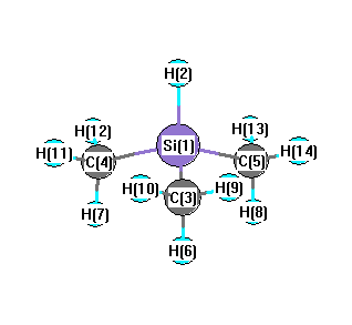 picture of trimethylsilane state 1 conformation 1