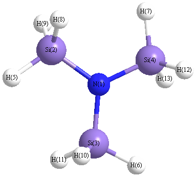 picture of trisilylamine state 1 conformation 1