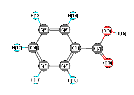 picture of benzoic acid state 1 conformation 1