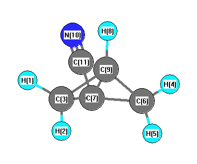 picture of Bicyclo[1.1.0]butane-1-carbonitrile state 1 conformation 1