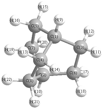 picture of Bicyclo[2.2.2]octane state 1 conformation 2