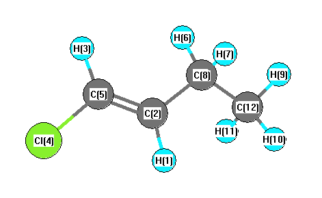 picture of (E)-1-Chloro-1-butene state 1 conformation 1