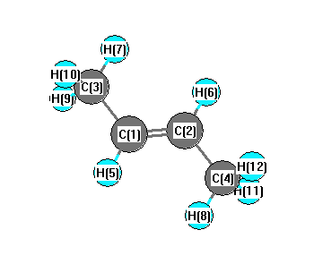 picture of 2-Butene, (E)- state 1 conformation 1